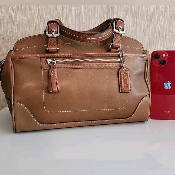 Coach Hamilton Burnished Glove Tanned Genuine Leather Satchel Handbag Like New - Picture 4 of 16